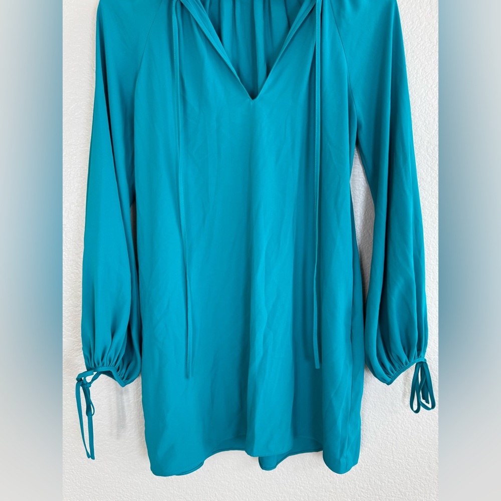 Amanda Uprichard New York Vittoria Teal Mini Shift Dress size XS $216 - Picture 5 of 12